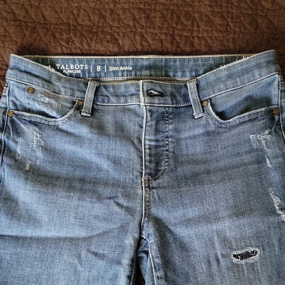Talbots Distressed Blue Ankle Jeans